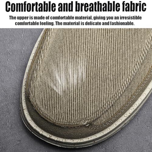 Mens Canvas Slip On Loafers Lightweight Comfy Business Driving Boat Shoes Casual Outdoor Breathable Non-Slip Flat Walking Shoes3