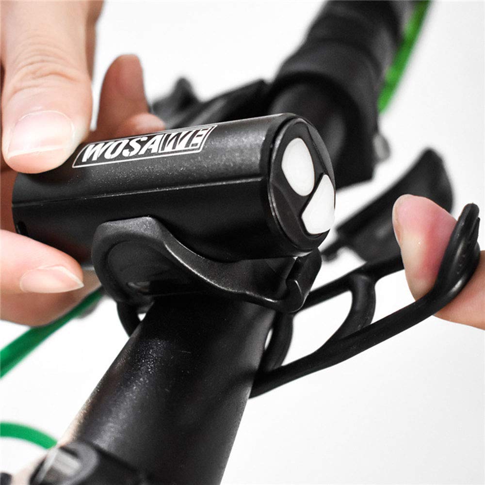 WSHP Luce della Bici, Luce di Bicicletta di Ricarica USB Luce di Bicicletta Impermeabile 4 File di Illuminazione Regolabile Lavoro Lungo Antiurto