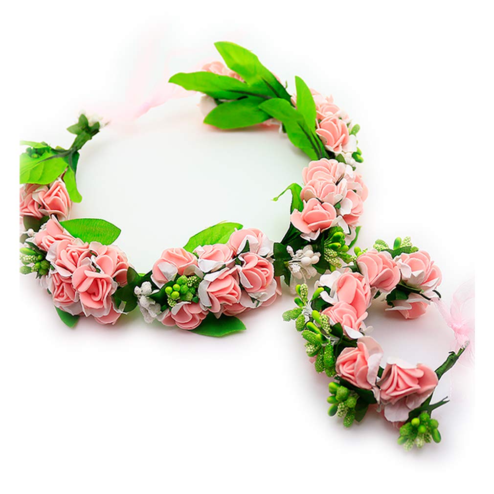 花冠　 pink baby wedding♪ 　大人♪ 花冠 花かんむり ウェディング ヘッドドレス ピンク 結婚式