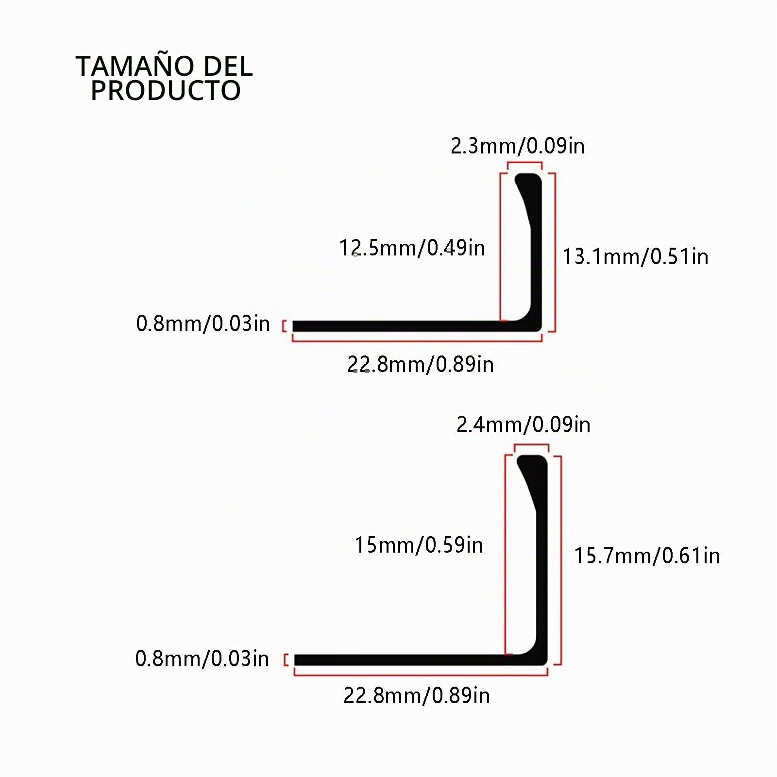 Perfil De Borde Flexible De Riel De Baldosa De Aleación De Aluminio 135cmx2, Perfil L Para Protección De Bordes De Cerámica, Perfil Angular Para Suelos, Altura 12,5-15 Mm, Para Revestimientos