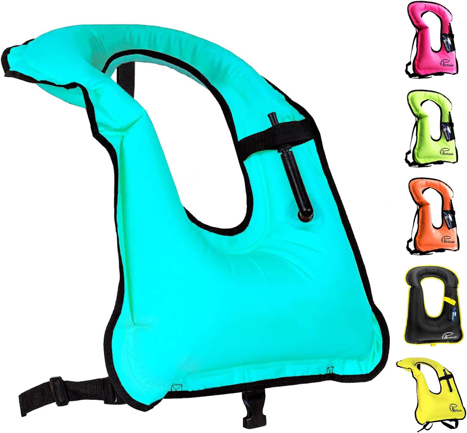 Rrtizan Snorkel Vest, Adults Portable Inflatable Swim Vest Buoyancy Aid Swim Jackets for Men & Women(Blue)