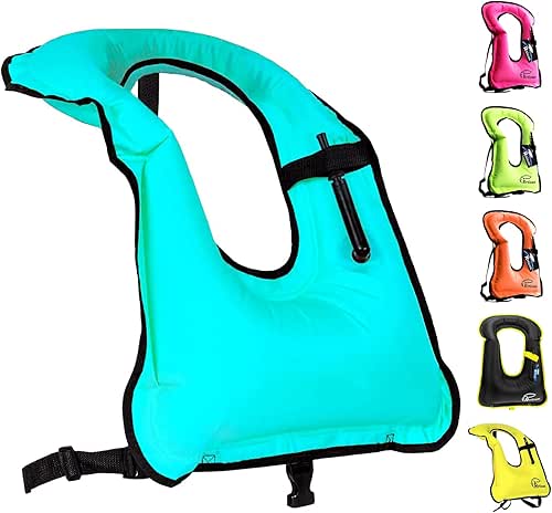 Rrtizan Snorkel Vest, Adults Portable Inflatable Swim Vest Swim Jackets