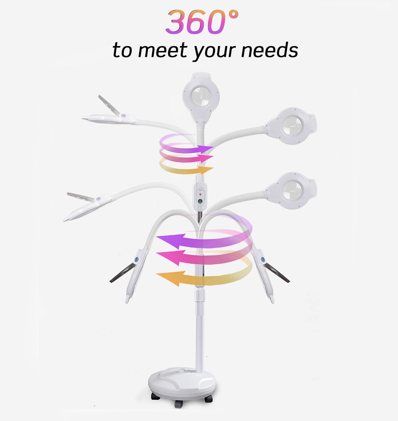 18X Lampa Salonowa Kosmetyczna Do Tatuażu Zimne Światło Ledowe Szkło Powiększające Brwi Rzęsy Paznokcie Trądzik Chirurgia Bezcieniowa Lampa Podłogowa Składana R