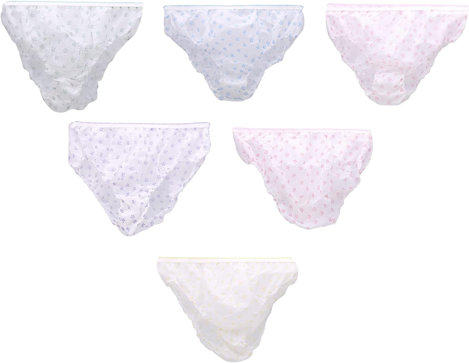 Womens Disposable Underwear Briefs Lightweight Breathable Travel Essential for Travel Hospital Non Woven Cotton Multicolor L 7 Pack Individually Wrapped