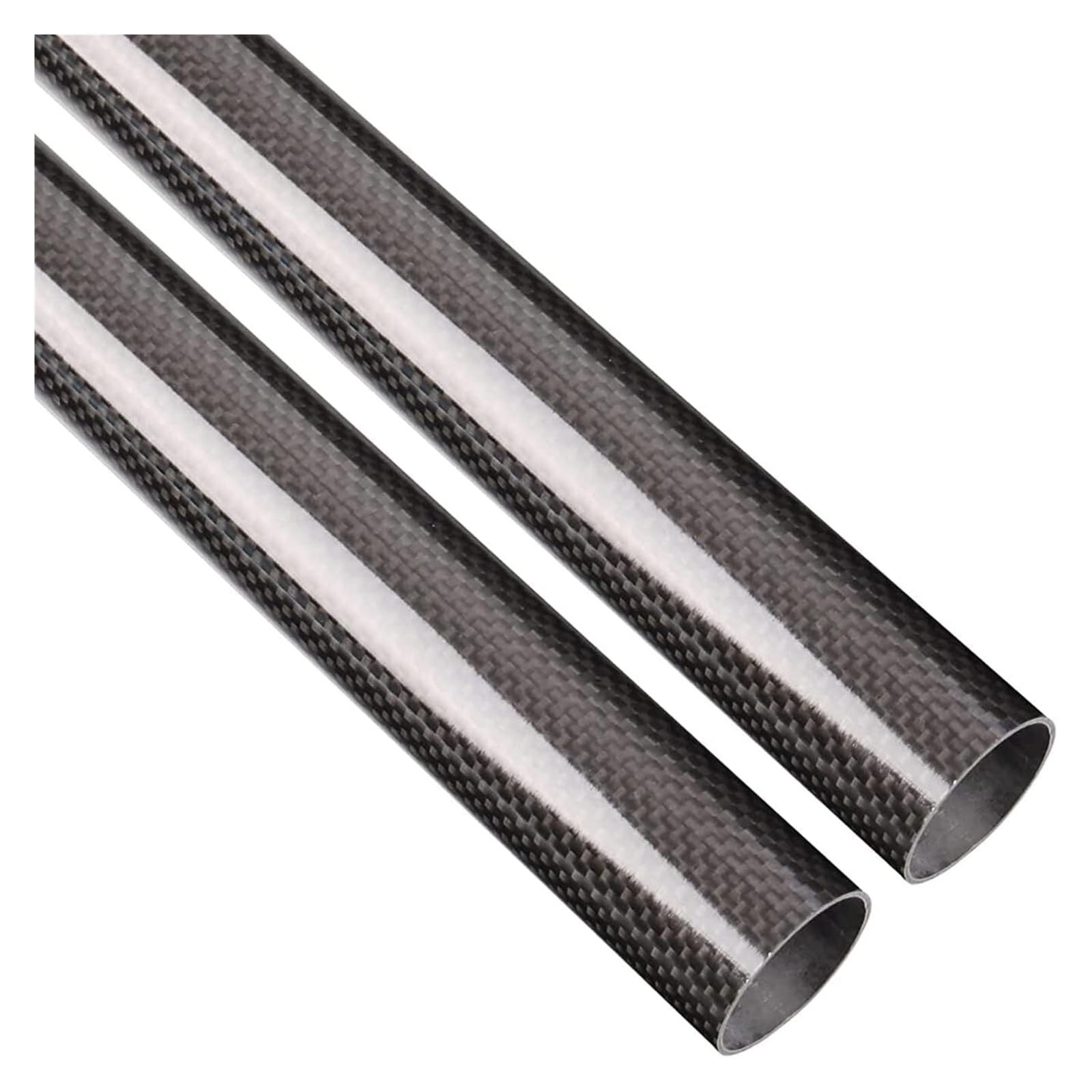 Tubo in fibra di carbonio, Tubi CF cavi lucidi avvolti in tessuto normale 3K da 500 mm, confezione 2 multicotteri fai-da-te di molte dimensioni(26x24x500mm)