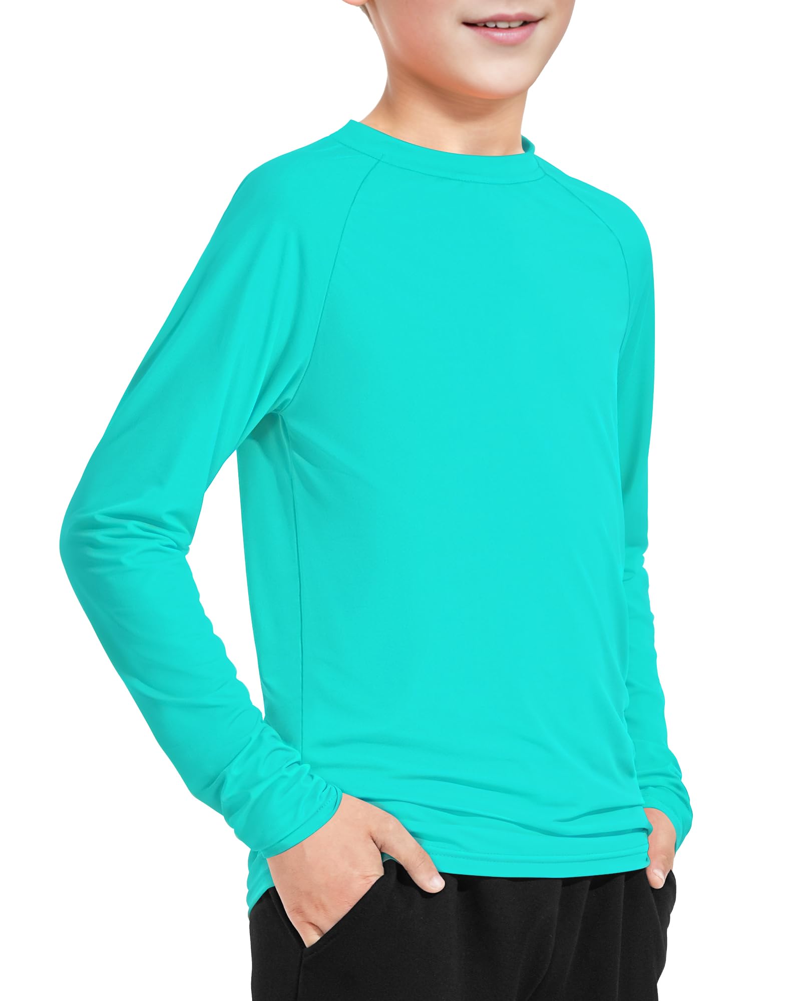 Boys Swim Shirt Rash Guard for Boys Long Sleeve Quick Dry UPF 50+ Sun Protection Shirt