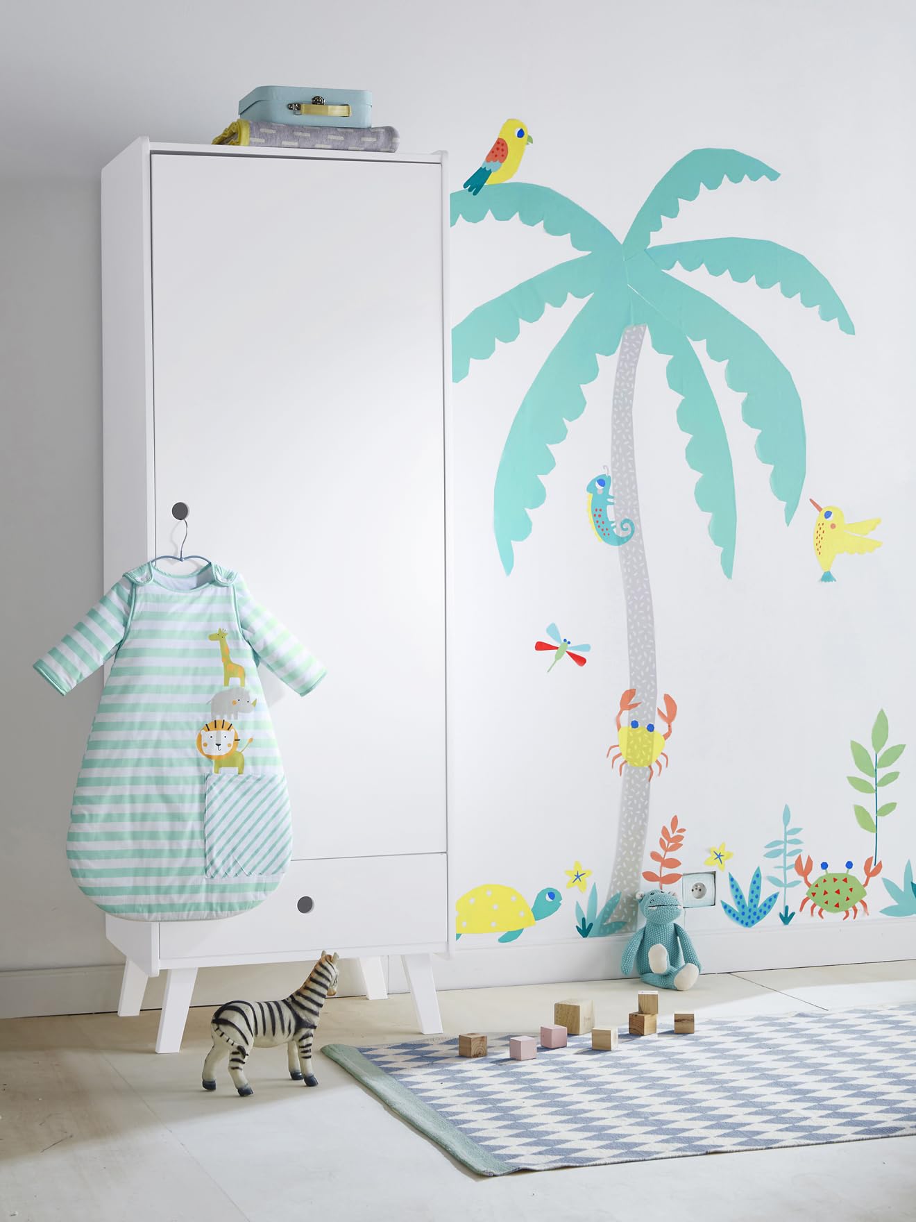 VERTBAUDET Sticker Géant Enfant Île Palmier PVC multicolore TU