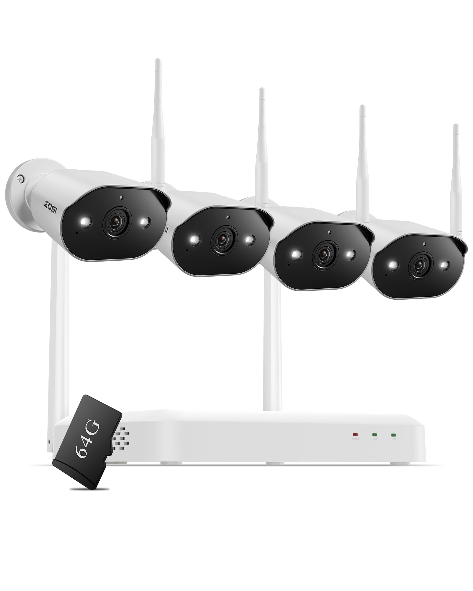 ZOSI ワイヤレス防犯カメラシステム 3MP 監視無線カメラ4台セット Amazon.co.jp: 【WiFi6対応・64GBメモリーカード付き】ZOSI ワイヤレス