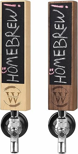 Grifo de barra de arce personalizado de 8 pulgadas, grabado con láser, mango de cerveza personalizado con pizarra de tiza, grifo de barril
