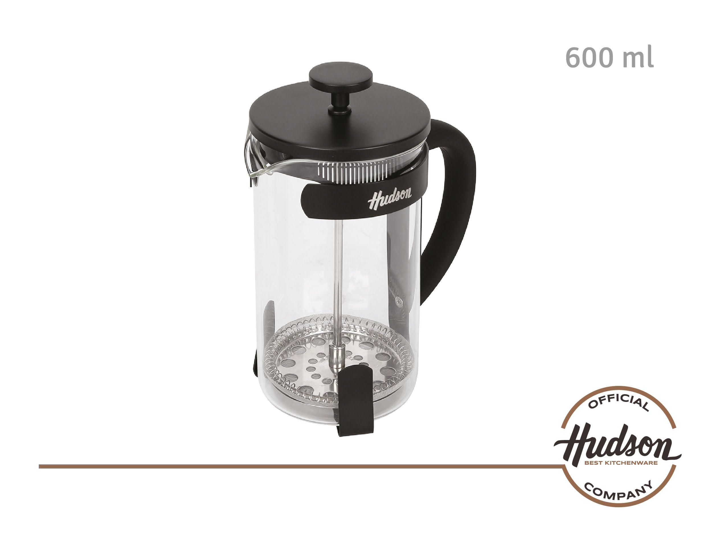 HUDSON French Press Coffee and Tea Maker, 6 cups, black
