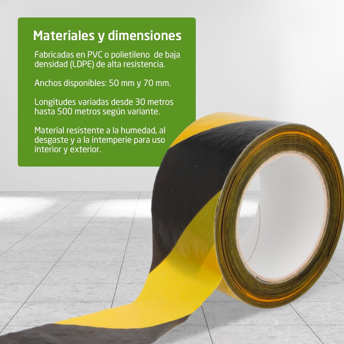 Amig - Pack de 24 Cintas de Balizamiento - Para Señalización y Advertencia de Peligro - Resistentes al Agua y Flexibles - Polietileno de Baja Densidad LDPE - 70mm x 200m - Cinta Amarillo y Negro