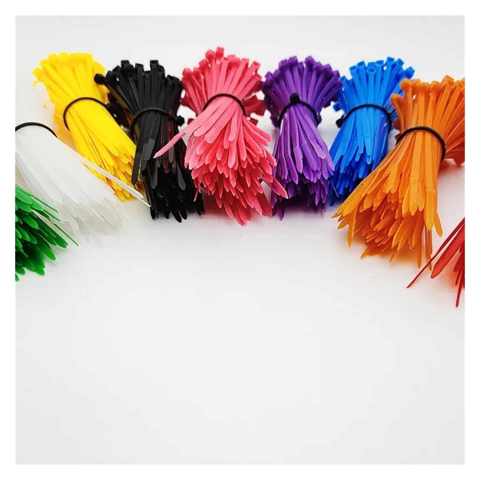 Assortiment d'attaches pour câbles,Attaches zip po Attache de câble en Nylon autobloquant, 100 pièces, sangle d'organisation de fil en plastique(Blue)