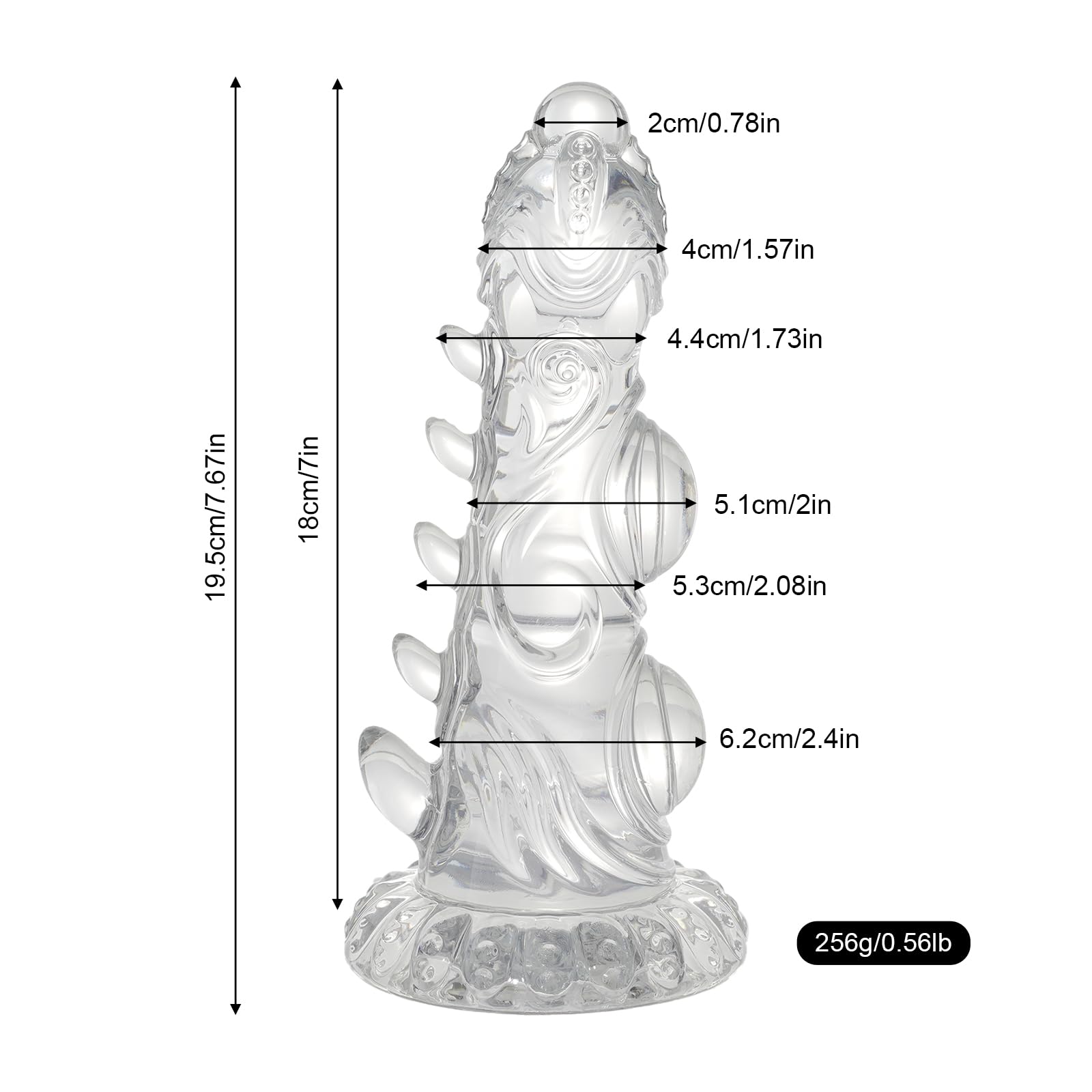 Wdrssfys Knot Dildo,Monster Dildo 7.6 in Clear Dildo with Strong Suction Cup,Dog Dildo Adult Sex Toys for Women Men and Couples