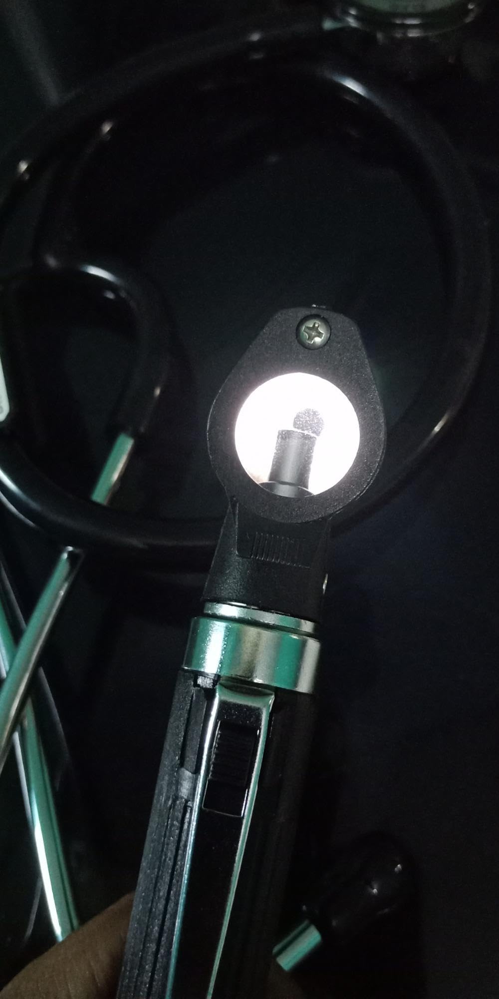 Otoscopio tascabile con luce LED bianca, 2,5 V, con manico