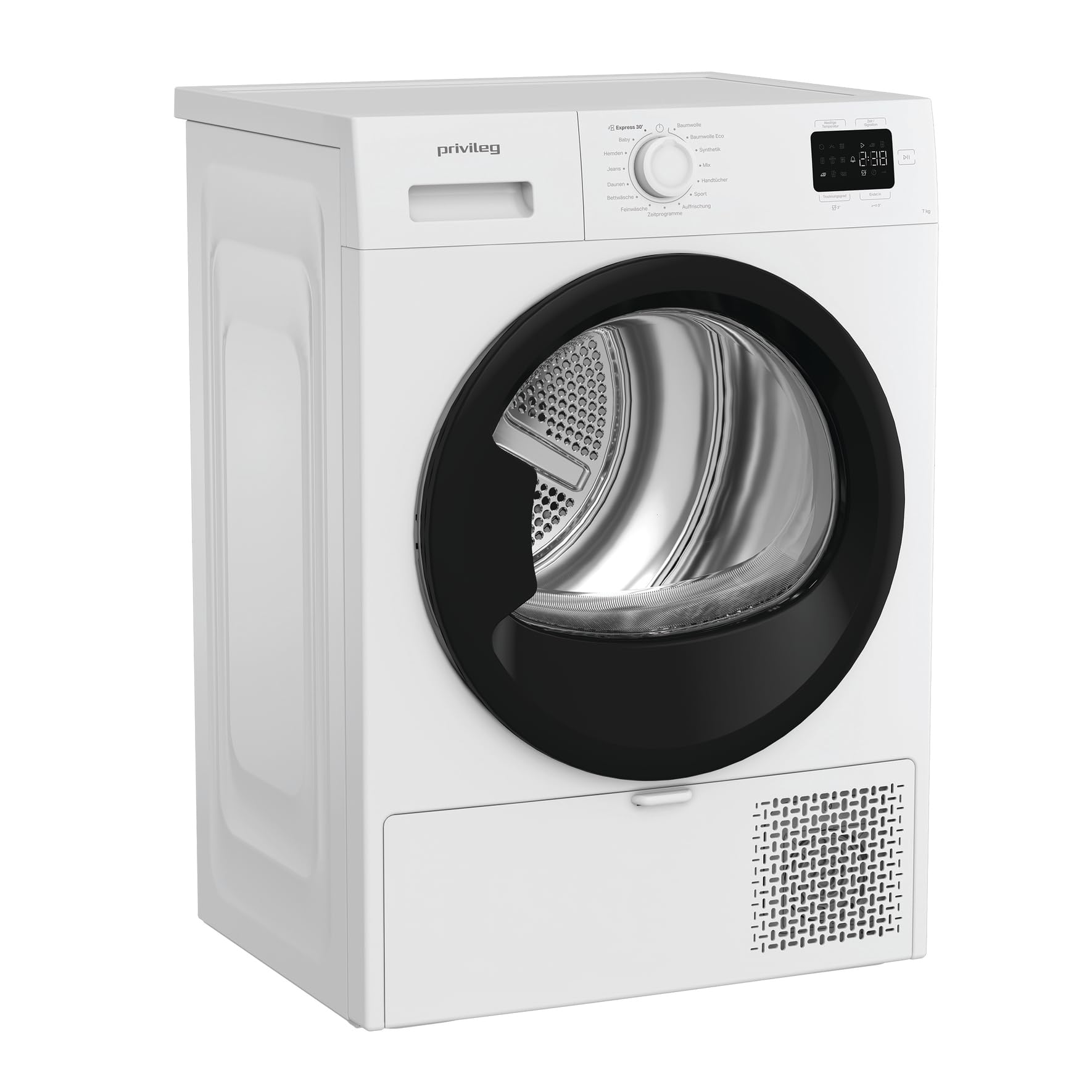 Privileg PD 7D WMB Trockner - Trocknen 7 kg - Knitterschutz - 15 elektronisch gesteuerte Trockenprogramme