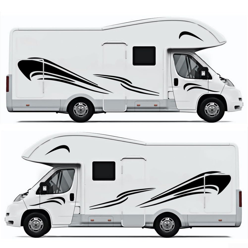 Decorazione a strisce per camper, adesivi alla moda per auto, decalcomanie grafiche per auto, lati a strisce per camper, camper, caravan, box per cavalli e camper