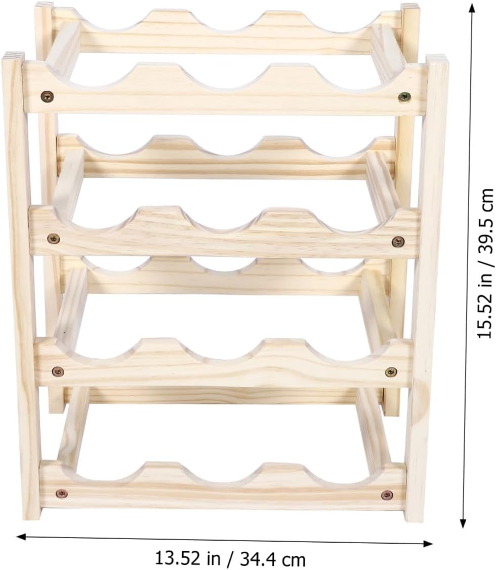 Bottle Capacity Wooden Wine Rack Fridge Wine Rack Modern Liquor Shelf Holder Countertop for Home Hotel Decor