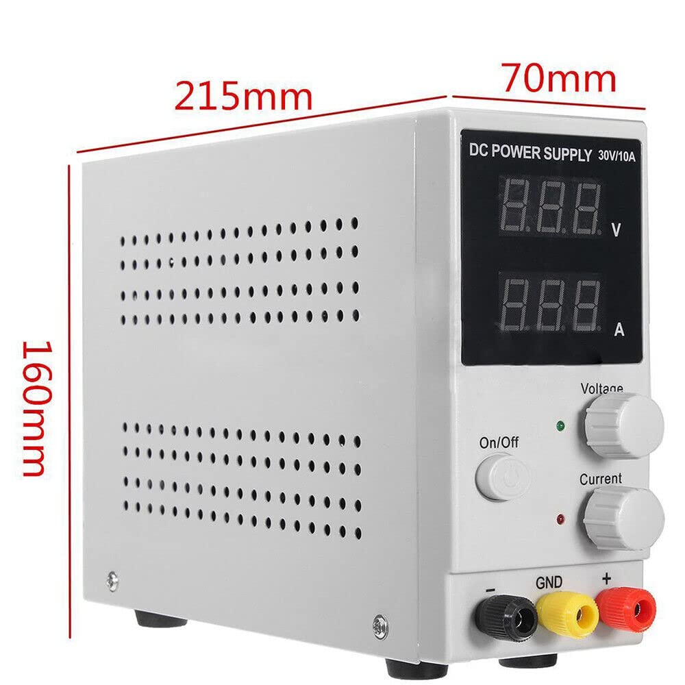 Regulated DC Power Supply 0-30 V 0-10 A - Fuente de alimentación de CC ajustable de 220 V Fuente de alimentación conmutada digital para espectrofotómetro y reparación de equipos de laboratorio