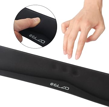 ELZO Keyboard Wrist Rest Pad Support with Comfortable Memory Foam Padding, Nonslip Rubber Base and Ergonomic Design for PC Computer Laptop Mac