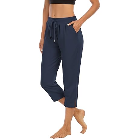 Thanth Womens Capri Yoga Pants Loose Comfy Lounge Pajamas Workout Athletic Capris...
