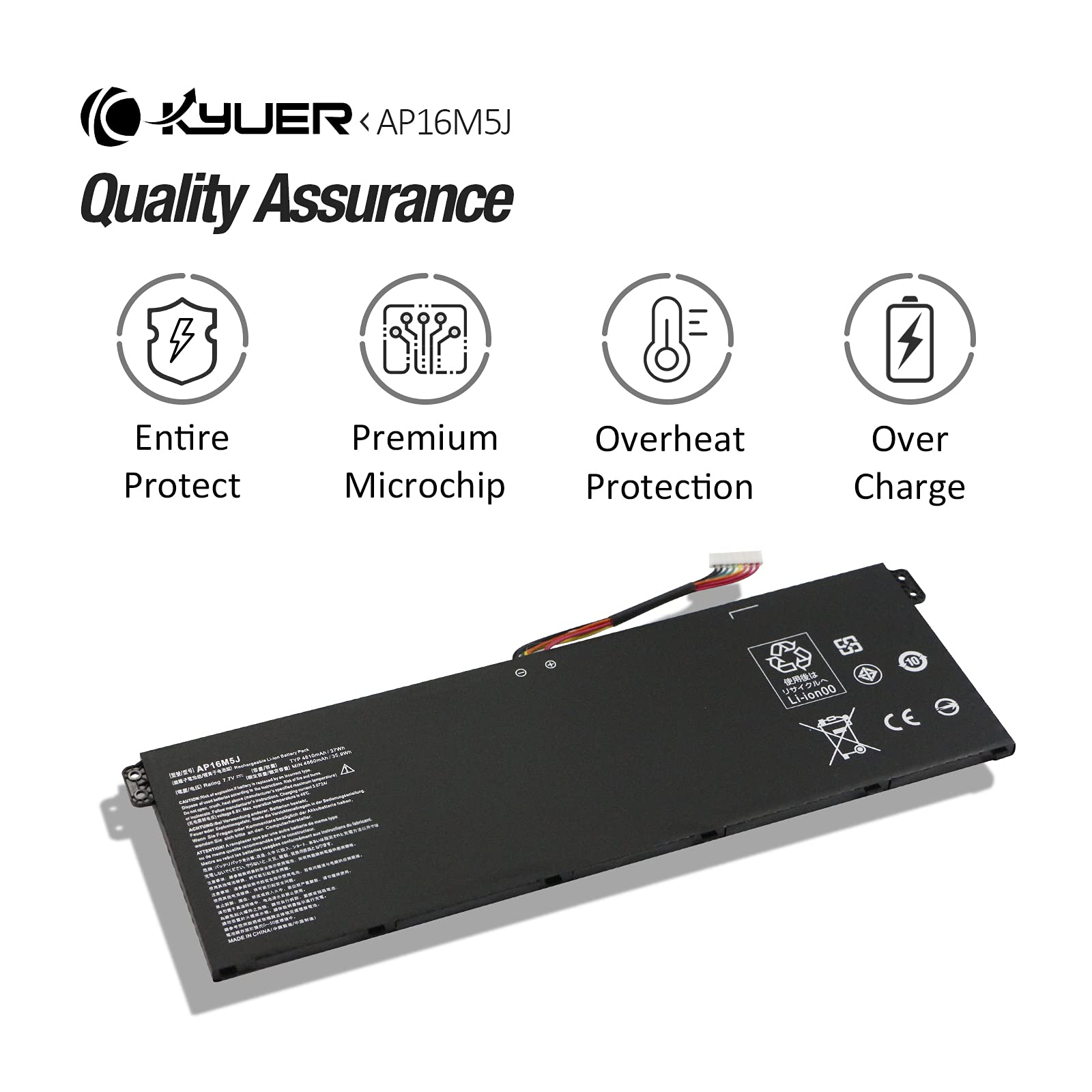AP16M5J Laptop Batterie pour Acer Aspire 1 A114-31 A114-32 Aspire 3 A314-31 A314-32 A314-41 A315-21 A315-21G A315-23 A315-23G A315-31 A315-32 A315-51 A315-53 A315-53G A317-32 A114-31-C4HH A114-31-C0GD