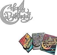 Vista 6 de 4 piezas de troqueles de feliz cumpleaños para hacer tarjetas, herramienta de grabado de plantillas de corte de bricolaje, suministros