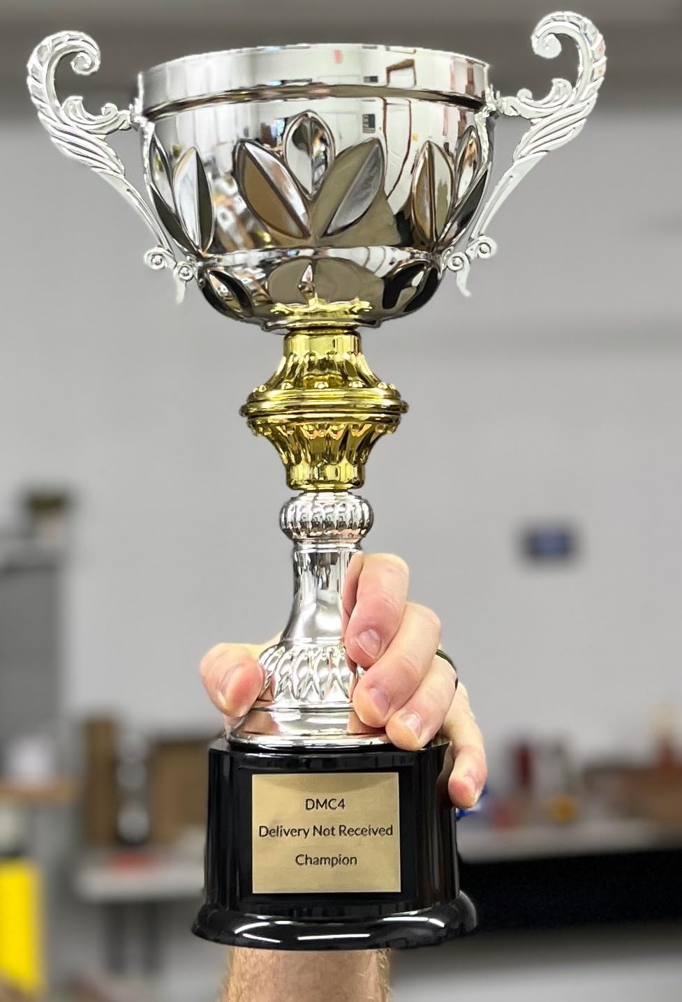 Gold Trophy Cup with Custom Engraved Plate Included to Customize for Sports Championships, Tournaments, Award Competitions, Spelling Bee (5 Sizes) - Trophy Award (Giant 14.50")