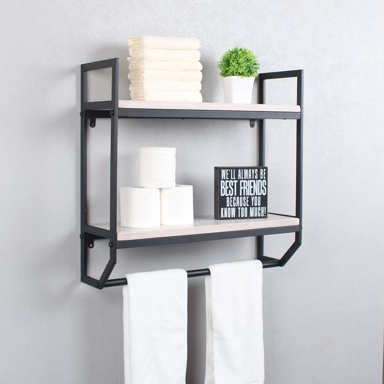 Amazon.com: PPN Towel Rack Bathroom Storage Shelves Over The Toilet ...