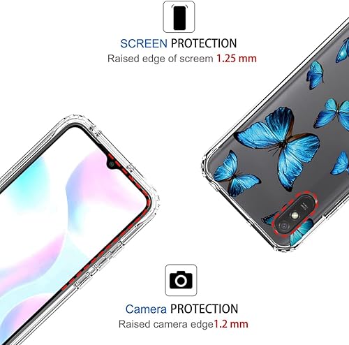 Miniatura 9 de Funda para Redmi 9A M2006C3 para LGpara Redmi 9i M2006C3LII con protector de pantalla de vidrio templado, suave 360 cuerpo completo a prueba de