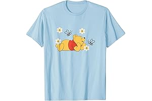 Winnie the Pooh in Nature with Bees Floral Portrait T-Shirt