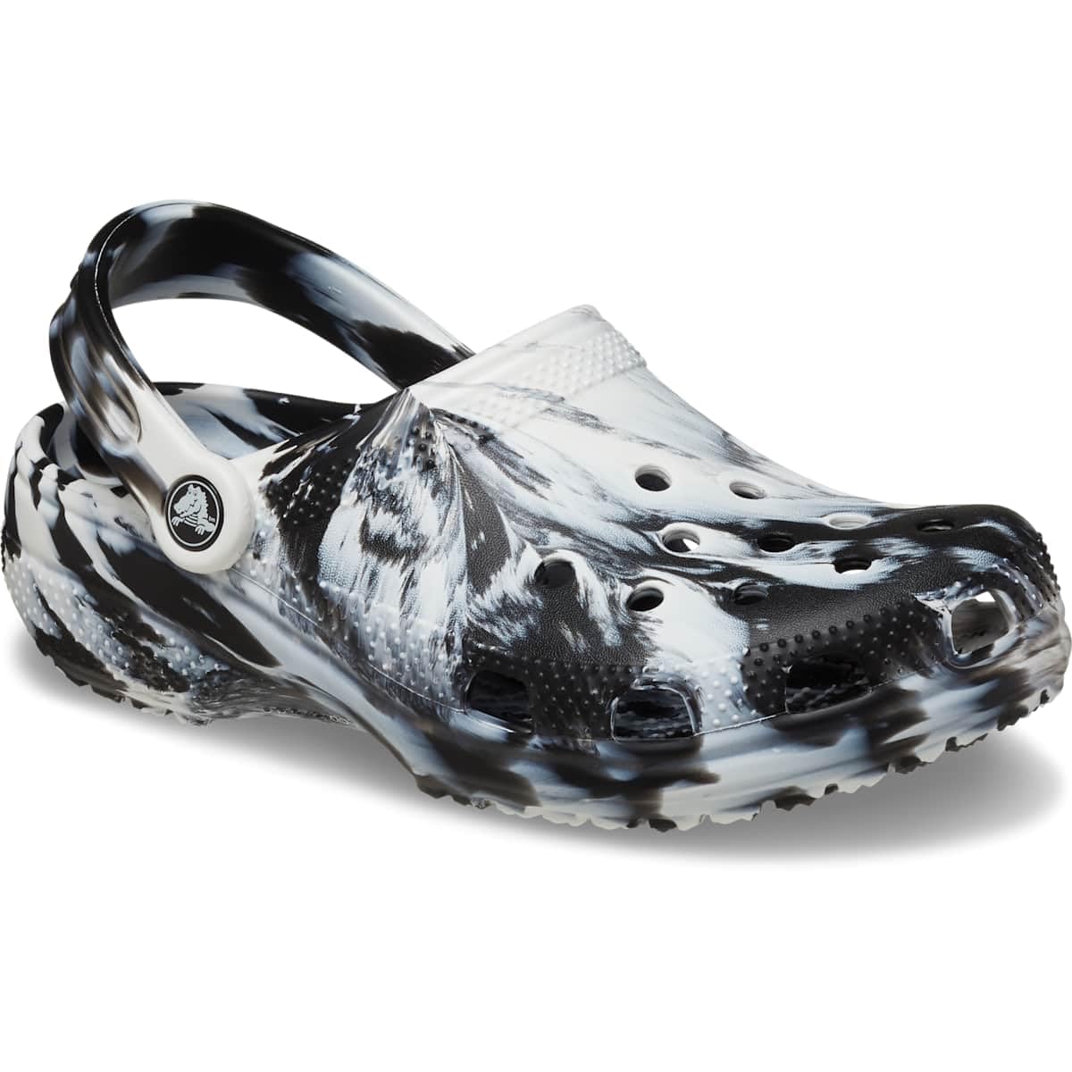 Crocs Unisex Adulto Classic Marbled Clog Zueco, White/Black, 37/38 EU