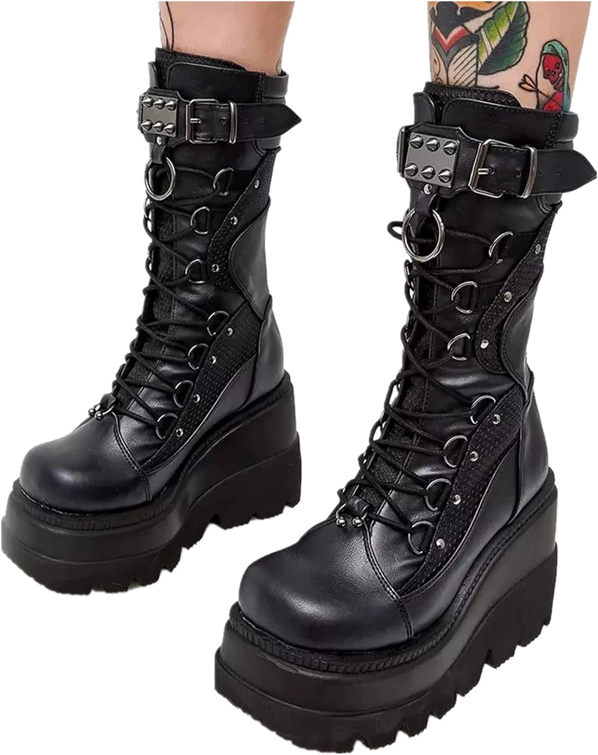 ZKXYFFS Women Platform Ankle Boots - Chunky High Heel