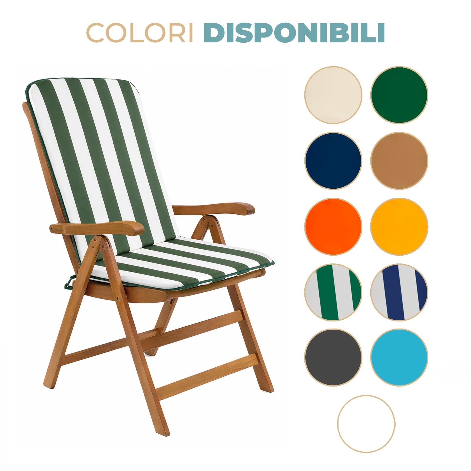 PARAMAISON Cuscino Sdraio 45x120 cm, Materassino per Sdraio Giardino e Piscina, Imbottito 3 cm, con Laccetti ed Elastico Antiscivolo, Universale per Esterno | Tortora