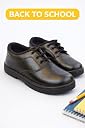 FEETLEX Black School Shoes, Lace-Up Formal Footwear with PVC Sole, Unisex (Black, UK Footwear Size System, Little Kid, Numeric, Medium, 12) gallery image