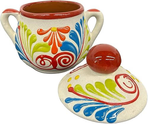 Miniatura 2 de Mis Jarritos Azucarera de arcilla con tapa, Azucarera De Barro Con Tapa (20 onzas) (1, Rojo)