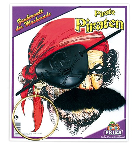 Preisvergleich Produktbild PIRATEN-SET KLAPPE, BART, RING