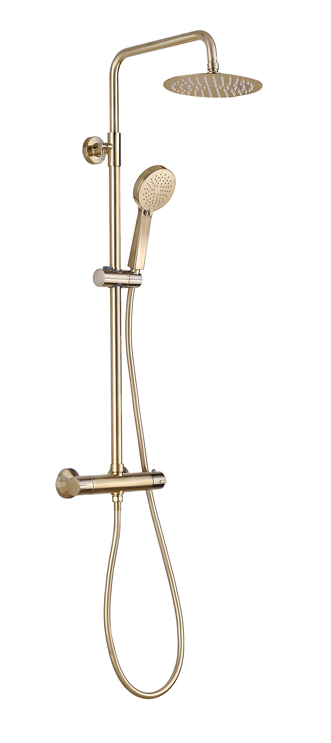 KeenwareKBS-222 Midas Round Overhead Shower System: Brushed Brass