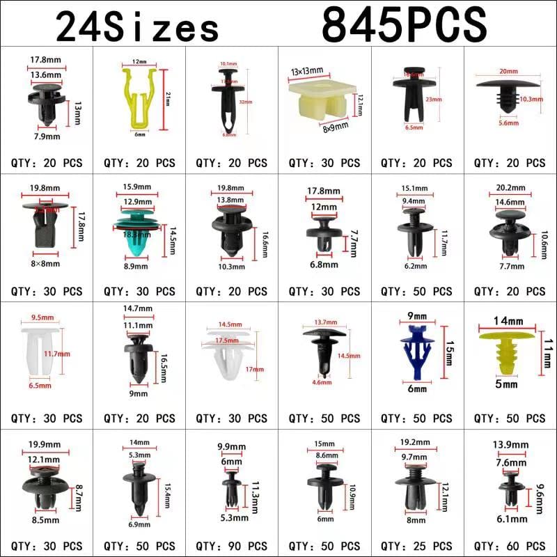 900Pcs Car Retainer Clips 24 Most Popular Sizes Fasteners Automotive Push pins Assortment Kit with Car Plastic Clip Remover for Ford GM Toyota Chevy Chrysler BMW Benz Audi Nissan Subaru - Image 3