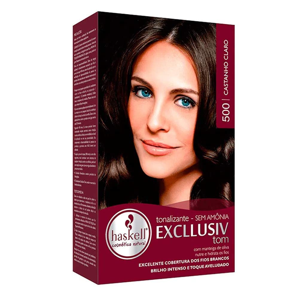 HaskellLinha Excllusiv Tom - Castanho Claro 500 (Bisnaga 40 gr + Frasco Aplicador 60 Ml + Sache 30 Gr) - (Light Brown 500 (Tube Net 1.4 Oz + Applicator Bottle 2 Fl Oz + Sachet Net 1 Oz))