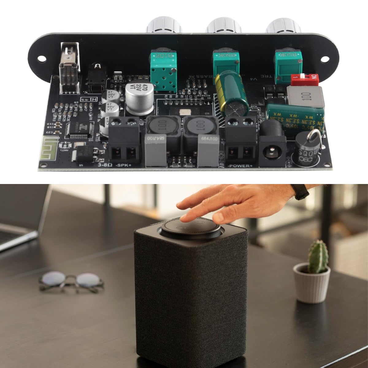Scheda amplificatore mono ZK-1001U da 100 W con TWS Bluetooth USB AUX per veicoli da 9 a 24 V