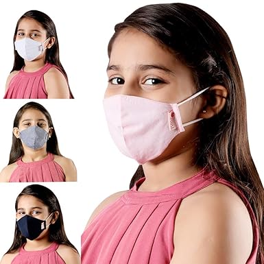 Maple MP-006 Anti-Pollution 3 Layer Filtration System Cotton Protective Kid Mask Washable And Reusable Face Mask For Kids Boys And Girl Unisex Multi Colour Assorted