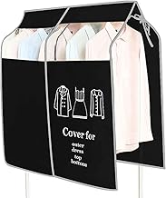 Housse de Vêtement, 90 x 110 cm Housse de Anti-Poussière Protection Portant Universelle Garment Covers pour Tringle à Vêtements Robe Chemise Costumes Manteaux (Noir)