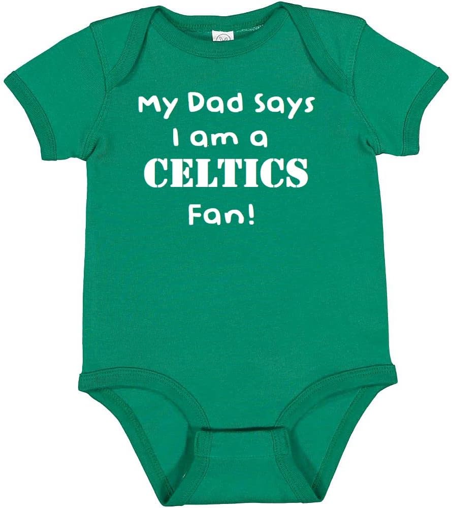 Campus Originals My Dad Says I am a Boston Basketball Fan Cute Baby Bodysuit Shower Gift