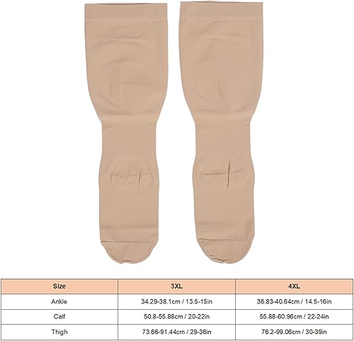 Miniatura 2 de Betued Intercolor Stockings, Toeless Compression Socks For Men And Women Cycle, Everyday Wear, Plus Size Near Toe 23 To 32mm (3XL)