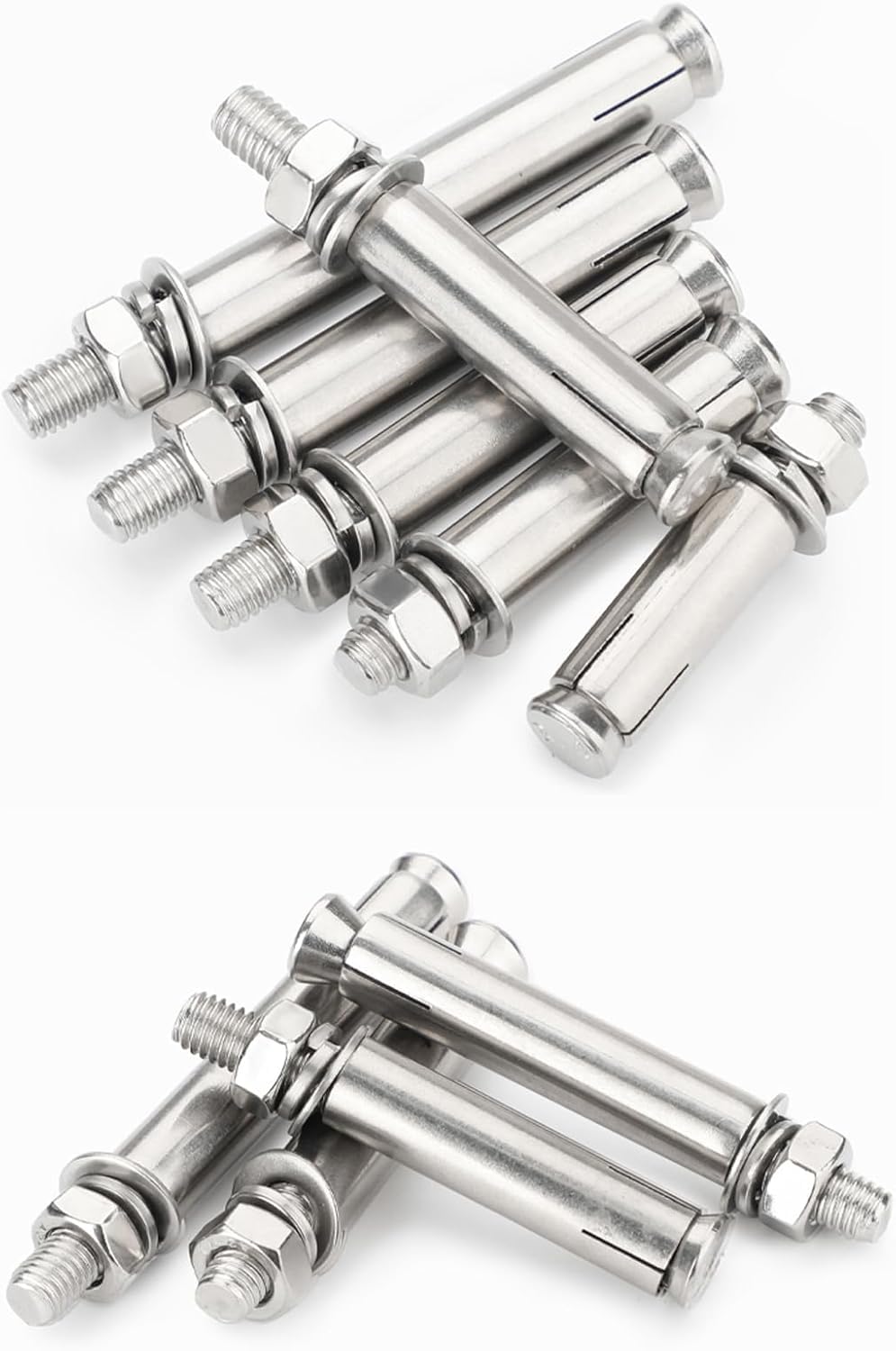 10 Paquetes De Pernos De Tornillo De Expansión De Acero Inoxidable, Perno De Anclaje De Manguito De Expansión De Tuerca Hexagonal M6, Anclajes De Fijación De Alta Resistencia, One Color, M6x120mm