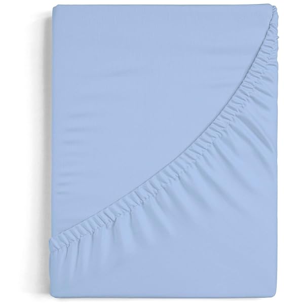 Burrito Blanco Lenzuolo con angoli A8 | Lenzuolo in cotone 100% | Lenzuola con angoli 180 x 190/200 cm | Colore blu