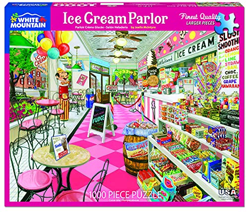 White Mountain Puzzle de 1000 Piezas Salón de Helados, Piezas Grandes, Regalo para Adultos y Familia, 24"x30" miniatura 2