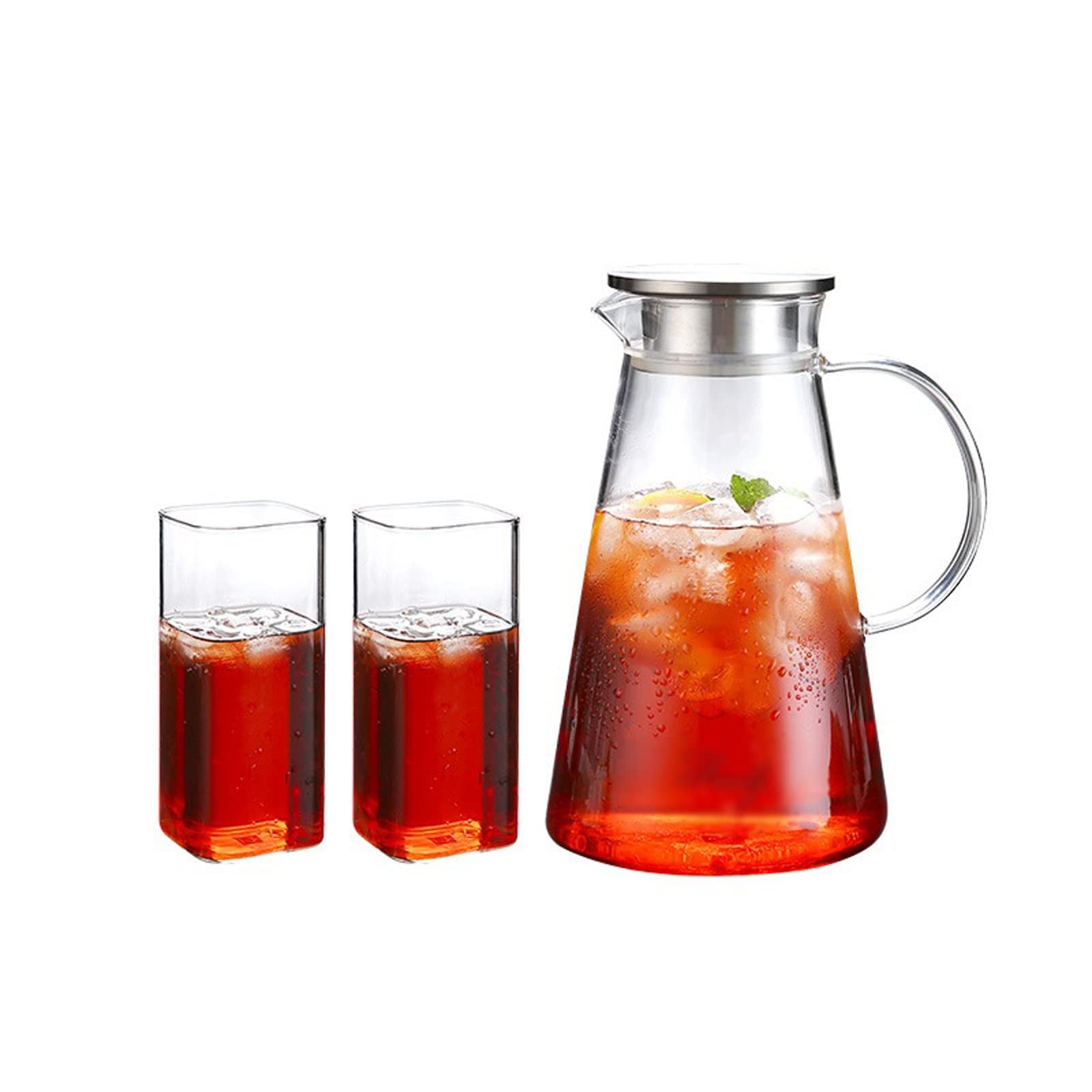 Jarras frías de vidrio de borosilicato para servir jugos frescos en tus desayunos familiares