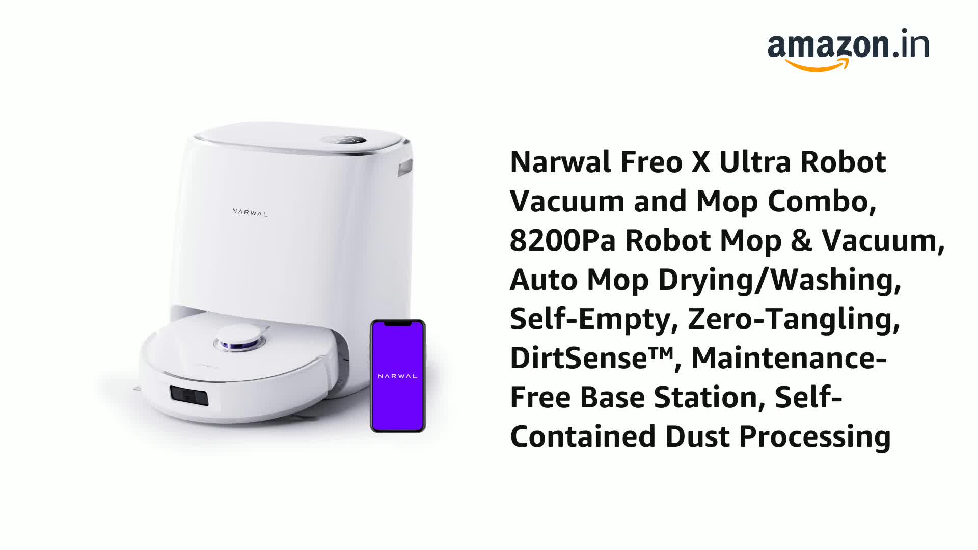 NARWAL Freo X Ultra Robot Vacuum & Mop Combo, 8200Pa Suction, Auto