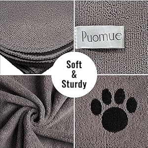 Microfiber dog towels for drying dogs super absorbent and soft pet grooming towel 40 inch x 23 6 inch perfect dog shower  bath supplies for large medium or small dogs grey   cucciolini doodles